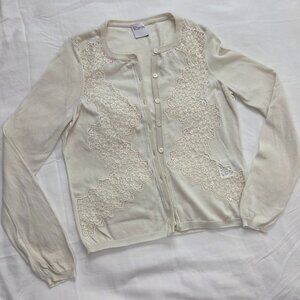 Red Valentino Button-Front Knit Cardigan in Cotton Blend, Size M